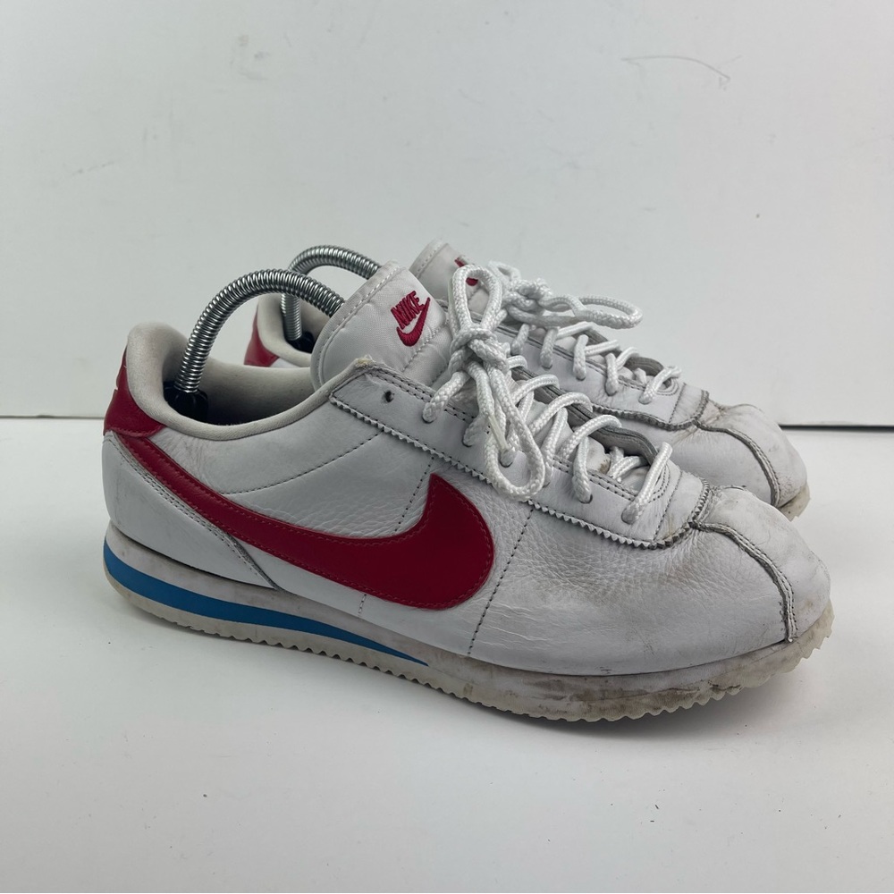 Nike Men's White Red Blue Classic Cortez Athletic Shoes
